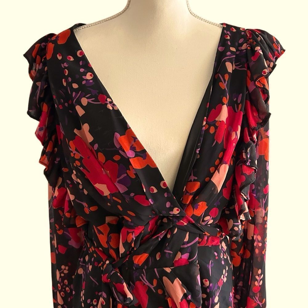 Slate & Willow Floral Midi Wrap Dress Size XL - Picture 7 of 10